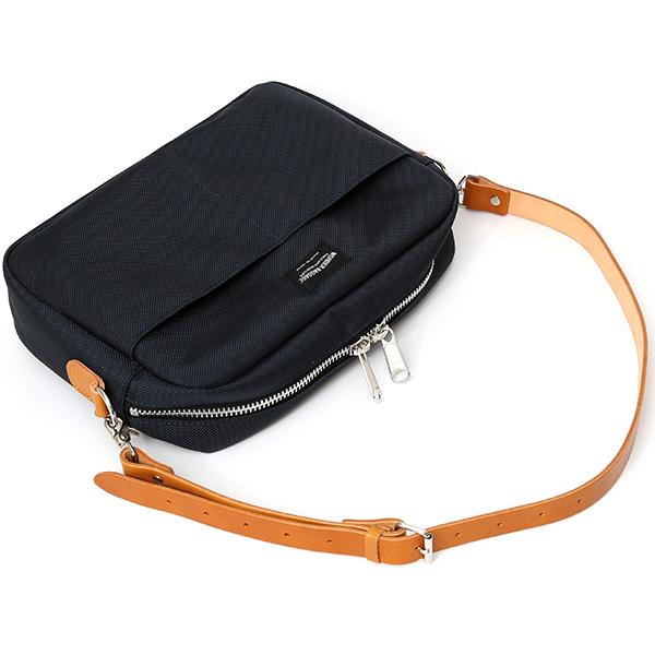 ショルダーバッグ メンズ 本革 レザー ブルー ネイビー 青色 レディース バリスティックナイロン 日本製 カバン 鞄 ブランド ワンダーバゲージ(WONDER BAGGAGE)