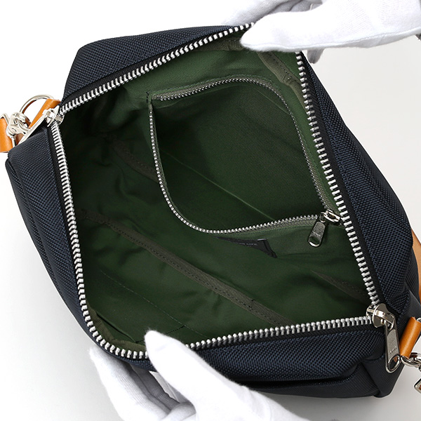 ショルダーバッグ メンズ 本革 レザー ブルー ネイビー 青色 レディース バリスティックナイロン 日本製 カバン 鞄 ブランド ワンダーバゲージ(WONDER BAGGAGE)