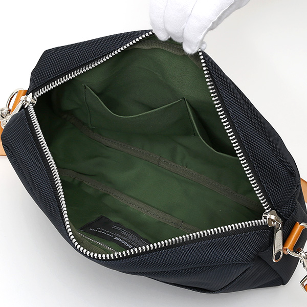 ショルダーバッグ メンズ 本革 レザー ブルー ネイビー 青色 レディース バリスティックナイロン 日本製 カバン 鞄 ブランド ワンダーバゲージ(WONDER BAGGAGE)