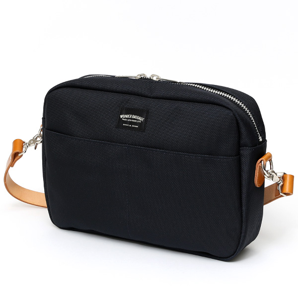 ショルダーバッグ メンズ 本革 レザー ブルー ネイビー 青色 レディース バリスティックナイロン 日本製 カバン 鞄 ブランド ワンダーバゲージ(WONDER BAGGAGE)