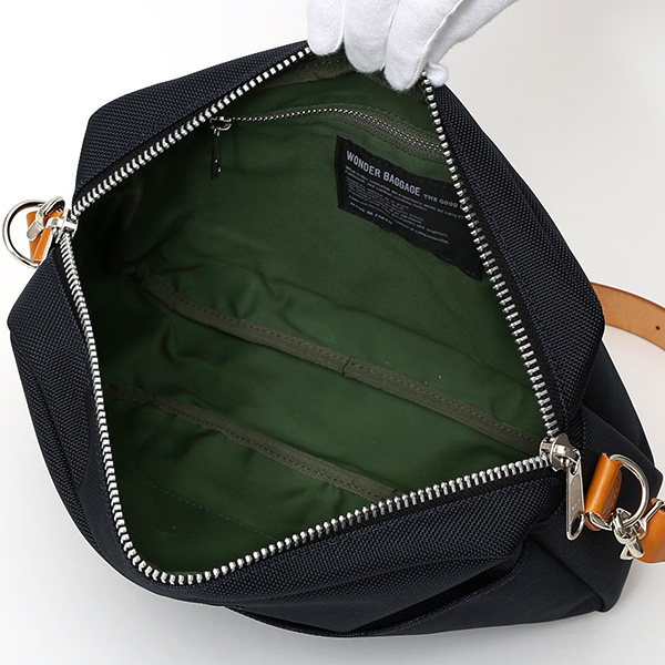 ショルダーバッグ メンズ 本革 レザー ブルー ネイビー 青色 レディース バリスティックナイロン 日本製 カバン 鞄 ブランド ワンダーバゲージ(WONDER BAGGAGE)