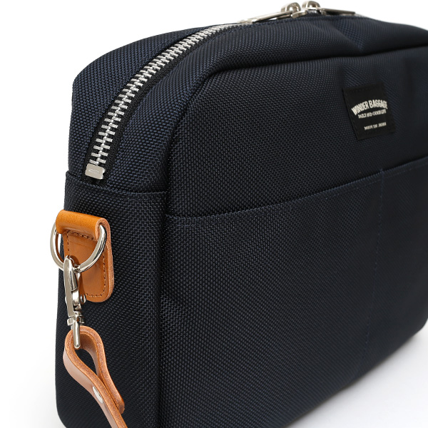 ショルダーバッグ メンズ 本革 レザー ブルー ネイビー 青色 レディース バリスティックナイロン 日本製 カバン 鞄 ブランド ワンダーバゲージ(WONDER BAGGAGE)