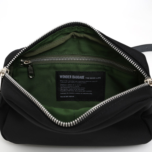 ショルダーバッグ メンズ ブラック 黒 黒色 レディース バリスティックナイロン レザー 本革 日本製 ブランド 鞄 カバン ワンダーバゲージ(WONDER BAGGAGE)
