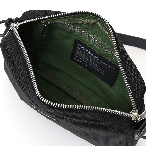 ショルダーバッグ メンズ ブラック 黒 黒色 レディース バリスティックナイロン レザー 本革 日本製 ブランド 鞄 カバン ワンダーバゲージ(WONDER BAGGAGE)
