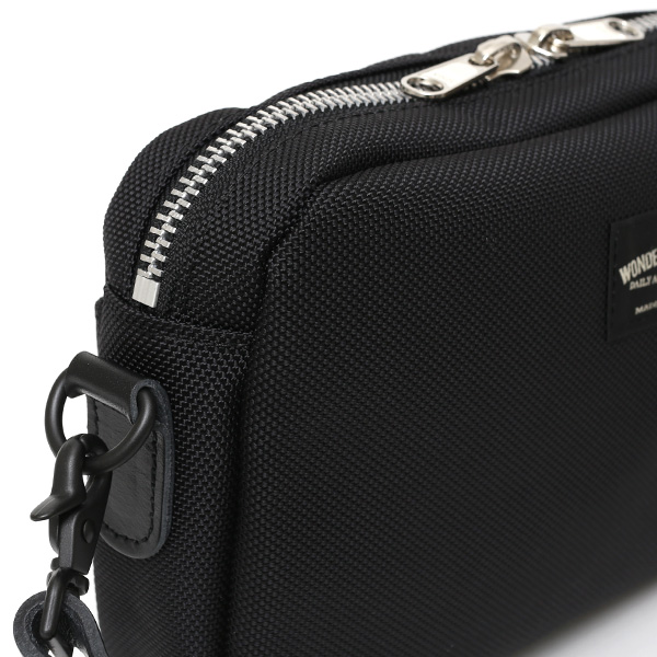 ショルダーバッグ メンズ ブラック 黒 黒色 レディース バリスティックナイロン レザー 本革 日本製 ブランド 鞄 カバン ワンダーバゲージ(WONDER BAGGAGE)