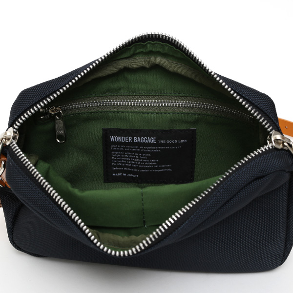  ショルダーバッグ メンズ ブルー ネイビー 青色 レディース バリスティックナイロン レザー 本革 日本製 ブランド 鞄 カバン ワンダーバゲージ(WONDER BAGGAGE)
