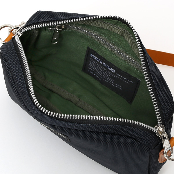  ショルダーバッグ メンズ ブルー ネイビー 青色 レディース バリスティックナイロン レザー 本革 日本製 ブランド 鞄 カバン ワンダーバゲージ(WONDER BAGGAGE)