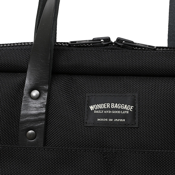  ビジネスバッグ メンズ ブリーフケース ブラック 黒 黒色 本革 日本製 ブランド レザー ショルダーベルト バリスティックナイロン 鞄 カバン ワンダーバゲージ(WONDER BAGGAGE)