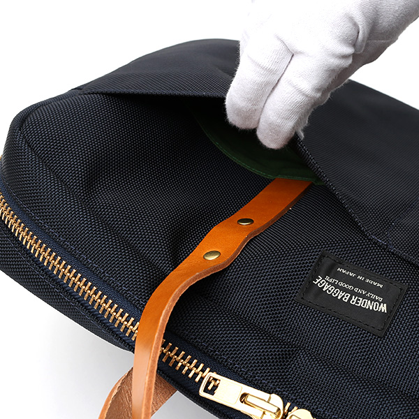  ビジネスバッグ メンズ ブリーフケース ブルー ネイビー 青色 本革 日本製 ブランド レザー ショルダーベルト バリスティックナイロン 鞄 カバン ワンダーバゲージ(WONDER BAGGAGE)