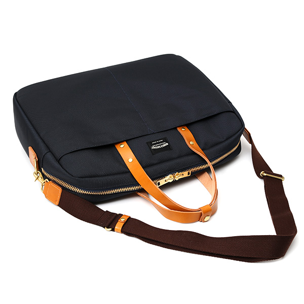  ビジネスバッグ メンズ ブリーフケース ブルー ネイビー 青色 本革 日本製 ブランド レザー ショルダーベルト バリスティックナイロン 鞄 カバン ワンダーバゲージ(WONDER BAGGAGE)