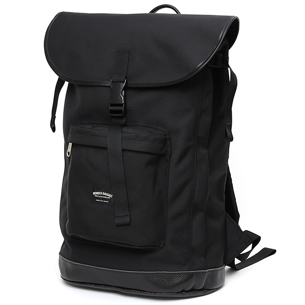  リュック デイパック メンズ リュックサック ブラック 黒 黒色 バックパック バリスティックナイロン 本革 レディース ワンダーバゲージ(WONDER BAGGAGE)