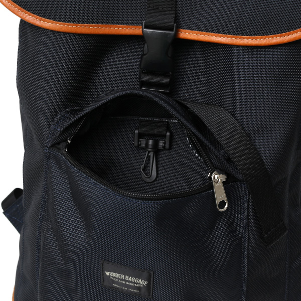  リュック デイパック メンズ リュックサック ブルー ネイビー 青色 バックパック バリスティックナイロン 本革 レディース ワンダーバゲージ(WONDER BAGGAGE)