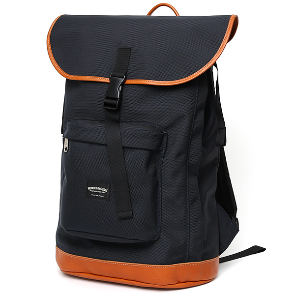  リュック デイパック メンズ リュックサック ブルー ネイビー 青色 バックパック バリスティックナイロン 本革 レディース ワンダーバゲージ(WONDER BAGGAGE)