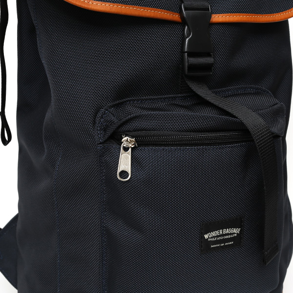  リュック デイパック メンズ リュックサック ブルー ネイビー 青色 バックパック バリスティックナイロン 本革 レディース ワンダーバゲージ(WONDER BAGGAGE)