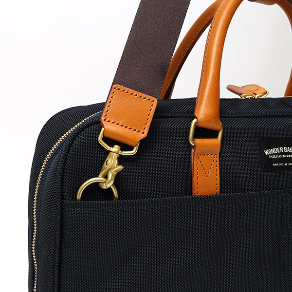  ビジネスバッグ メンズ ブリーフケース 本革 日本製 ブランド ブルー ネイビー 青色 ショルダー付き レザー 鞄 カバン 小ぶり 小さめ 小さい オシャレ カジュアル 大人 かわいい ワンダーバゲージ(WONDER BAGGAGE)