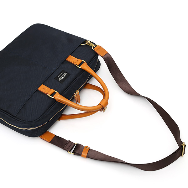  ビジネスバッグ メンズ ブリーフケース 本革 日本製 ブランド ブルー ネイビー 青色 ショルダー付き レザー 鞄 カバン 小ぶり 小さめ 小さい オシャレ カジュアル 大人 かわいい ワンダーバゲージ(WONDER BAGGAGE)