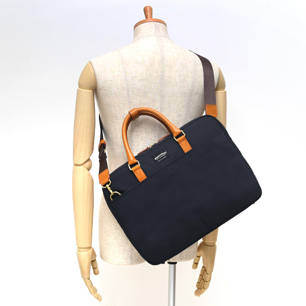  ビジネスバッグ メンズ ブリーフケース 本革 日本製 ブランド ブルー ネイビー 青色 ショルダー付き レザー 鞄 カバン 小ぶり 小さめ 小さい オシャレ カジュアル 大人 かわいい ワンダーバゲージ(WONDER BAGGAGE)