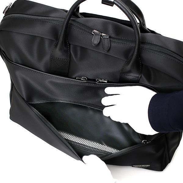  ビジネスバッグ 3WAY ブリーフケース バックパック ショルダー リュック メンズ レディース ブラック 黒 黒色 ナイロン 本革 レザー 日本製 高級 A4 大容量 鞄 通勤 通学 出張 ワンダーバゲージ(WONDER BAGGAGE)