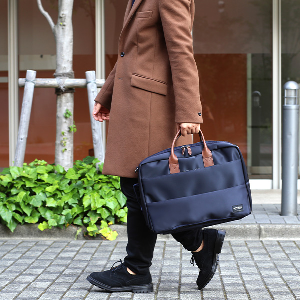  ビジネスバッグ 3WAY ブリーフケース バックパック ショルダー リュック メンズ レディース チョコ ブラウン 茶 茶色 ナイロン 本革 レザー 日本製 高級 A4 大容量 鞄 通勤 通学 出張 ワンダーバゲージ(WONDER BAGGAGE)