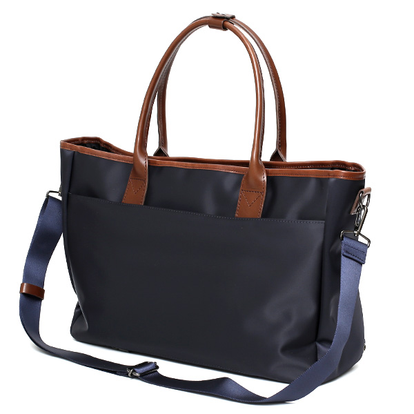  トートバッグ メンズ レディース ブランド 2WAY ショルダー 付き ビジネスバッグ 大容量 大きめ トート チョコ ブラウン 茶 茶色 ナイロン 本革 レザー 日本製 A4 PC収納 通勤 通学 鞄 ワンダーバゲージ(WONDER BAGGAGE)