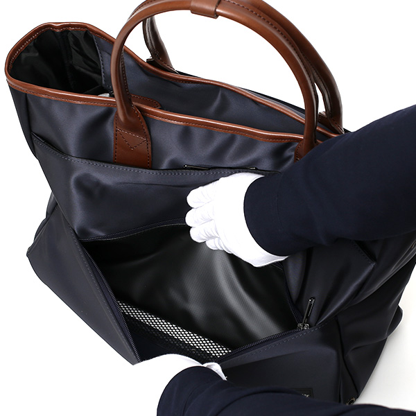  トートバッグ メンズ レディース ブランド 2WAY ショルダー 付き ビジネスバッグ 大容量 大きめ トート チョコ ブラウン 茶 茶色 ナイロン 本革 レザー 日本製 A4 PC収納 通勤 通学 鞄 ワンダーバゲージ(WONDER BAGGAGE)