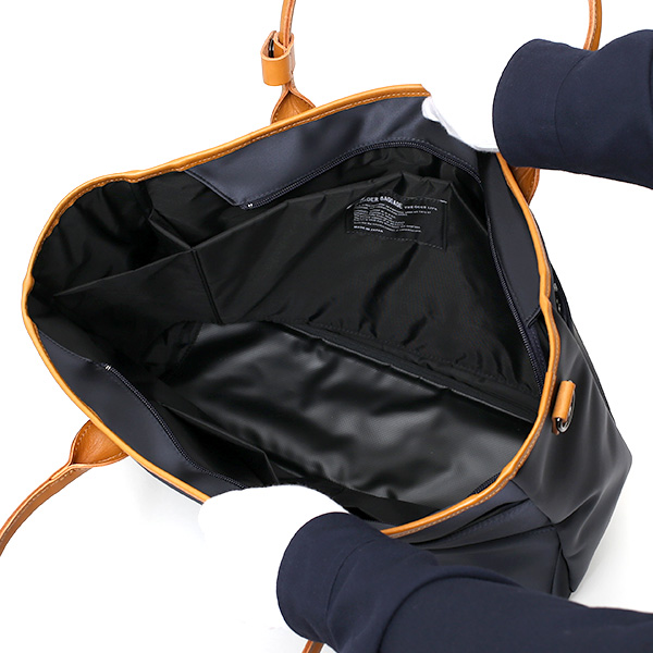  トートバッグ メンズ レディース ブランド 2WAY ショルダー 付き ビジネスバッグ 大容量 大きめ トート ブルー ネイビー 青色 ナイロン 本革 レザー 日本製 A4 PC収納 通勤 通学 鞄 ワンダーバゲージ(WONDER BAGGAGE)