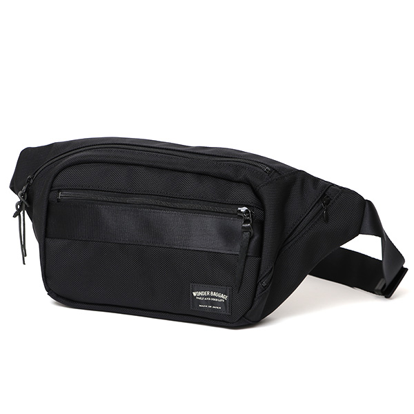 ワンダーバゲージ(WONDER BAGGAGE) グッドマンズシリーズ ライト ウエストバッグ ブラック
