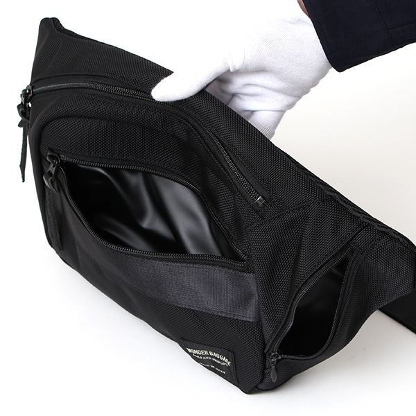 ワンダーバゲージ ウエストバッグ メンズ ブランド 日本製 ボディバッグ バリスティックナイロン 丈夫 ブラック 黒 黒色 レディース ユニセックス ショルダーバッグ 鞄 革 ワンダーバゲージ(WONDER BAGGAGE)