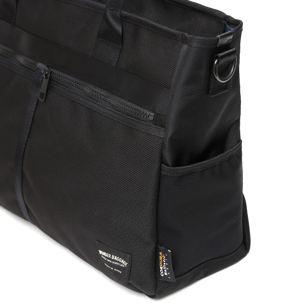  WONDER BAGGAGE バリスティックナイロン トートバッグ メンズ 防水 日本製 ブラック 黒 黒色 ビジネスバッグ ビジネストート 仕事 ナイロン 男性 鞄 高級 おしゃれ 通勤 スーツ オフィスカジュアル ワンダーバゲージ アクティベートシリーズ