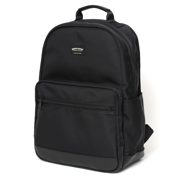 WONDER BAGGAGE リュック メンズ ビジネスリュック バックパック 日本製 大容量 ブラック 黒 黒色 A4 15インチ 16インチ ノートPC収納可能 オフィスカジュアル 自転車 通勤 ワンダーバゲージ グッドマンズシリーズ デイパックネオ WB-G-032