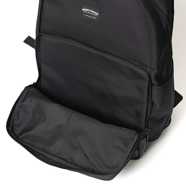 WONDER BAGGAGE リュック メンズ ビジネスリュック バックパック 日本製 大容量 ブラック 黒 黒色 A4 15インチ 16インチ ノートPC収納可能 オフィスカジュアル 自転車 通勤 ワンダーバゲージ グッドマンズシリーズ デイパックネオ WB-G-032