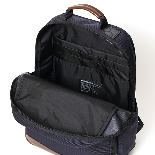 WONDER BAGGAGE リュック メンズ ビジネスリュック バックパック 日本製 大容量 チョコ ブラウン 茶 茶色 A4 15インチ 16インチ ノートPC収納可能 オフィスカジュアル 自転車 通勤 ワンダーバゲージ グッドマンズシリーズ デイパックネオ WB-G-032