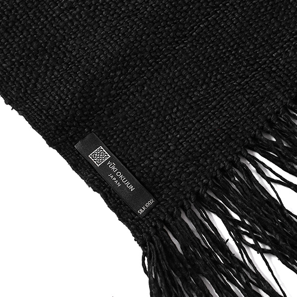  結城紬 シルク100％ 日本製 ストール メンズ レディース 182×65 大判 マフラー ショール ブラック 黒 黒色 結婚式 ひざ掛け スカーフ かわいい 高級 着物 晴れ着 成人式