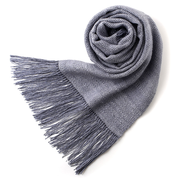 結城紬 真綿ストール グレー