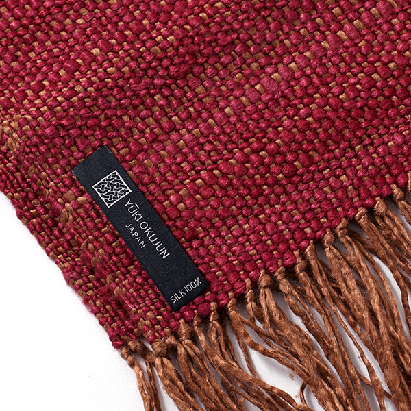  結城紬 シルク100％ 日本製 ストール メンズ レディース 182×65 大判 マフラー ショール レッド ワイン 赤色 結婚式 ひざ掛け スカーフ かわいい 高級 着物 晴れ着 成人式